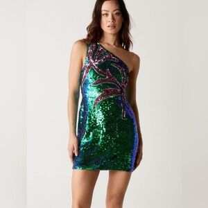 Nasty Gal sequin party dress new with tags Green festival